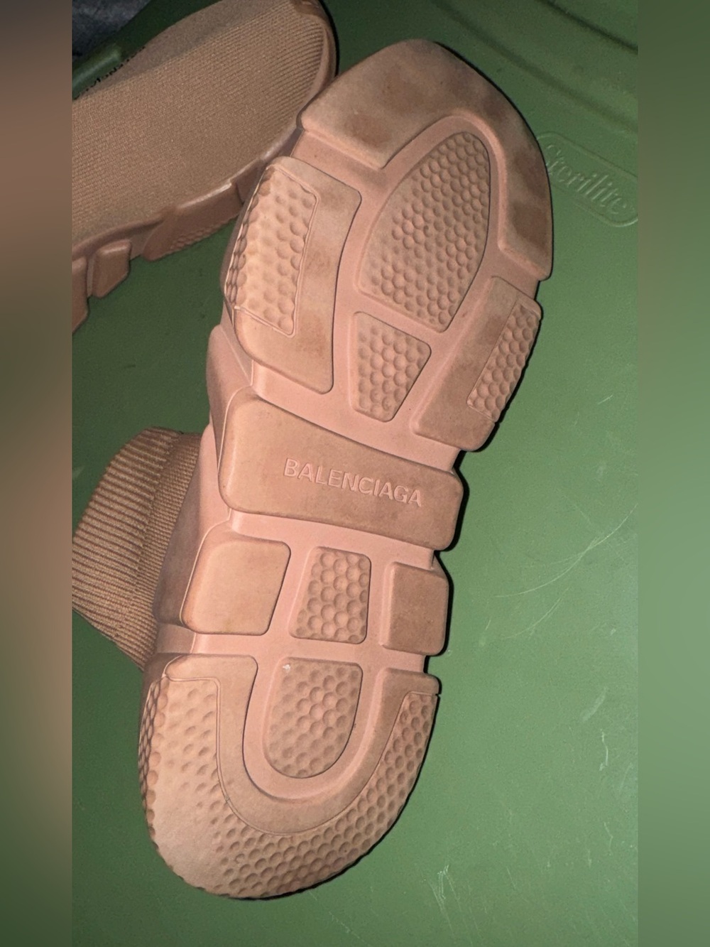 Balenciaga Peach Knit Speed Trainer Sneakers - Picture 8 of 12
